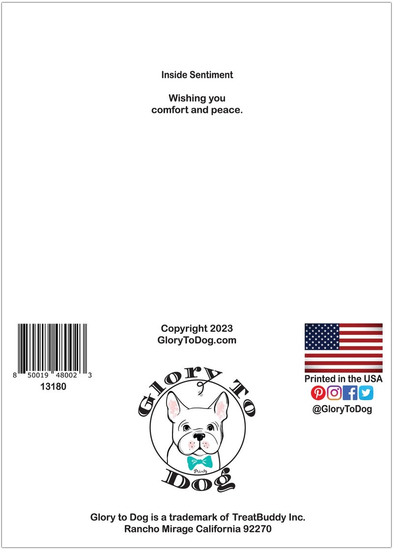 Glory To Dog Fond Memories Pet Bereavement/Sympathy Card with Greeting Card Mailing Envelope - Image 4